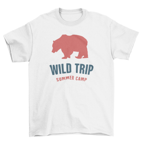 Wild Travel Trip Summer Camp Under a Bear Silhouette Adventure t-shirt