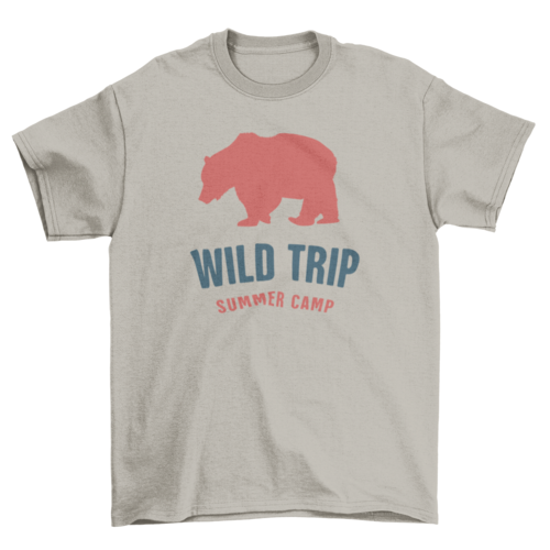 Wild Travel Trip Summer Camp Under a Bear Silhouette Adventure t-shirt