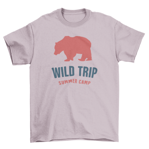 Wild Travel Trip Summer Camp Under a Bear Silhouette Adventure t-shirt