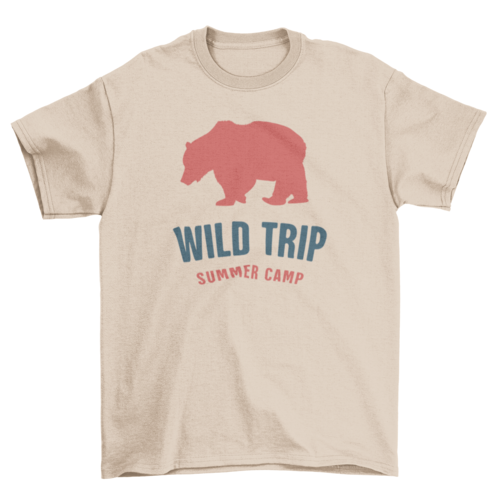 Wild Travel Trip Summer Camp Under a Bear Silhouette Adventure t-shirt