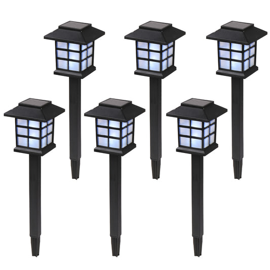 6pcs White LED Solar Lantern Light Garden Landscape Lighting